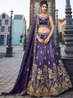 Load image into Gallery viewer, Purple Tissue Semi-Stitched Bridal Lehenga with Heavy Sequin, Moti, and Coding Embroidery Work ClothsVilla
