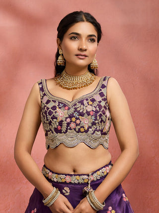 Tissue Sequins Embroidered Semi-Stitched Lehenga & Unstitched Blouse With Dupatta Clothsvilla