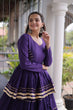 Load image into Gallery viewer, Purple Traditional Cora Cotton Lehenga Set ClothsVilla