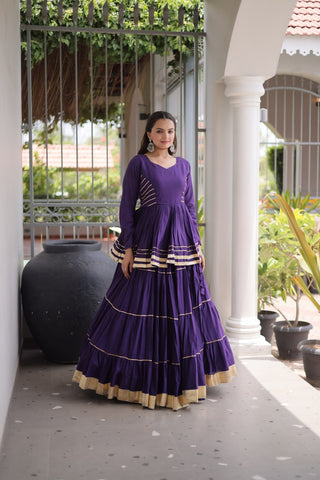 Purple Traditional Cora Cotton Lehenga Set ClothsVilla