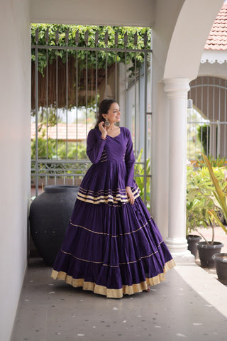 Purple Traditional Cora Cotton Lehenga Set ClothsVilla