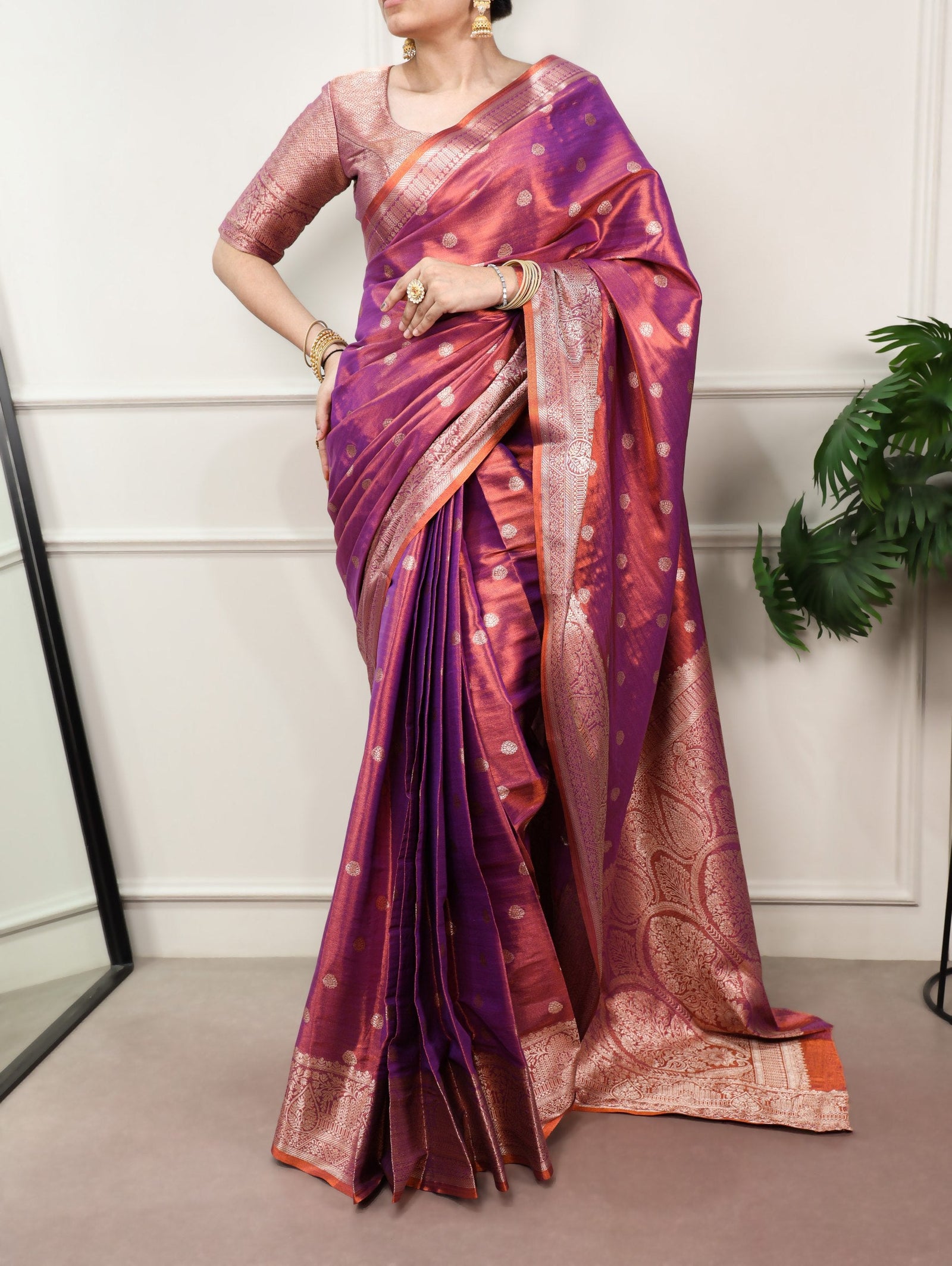 Purple Traditional Kasavu Saree ClothsVilla
