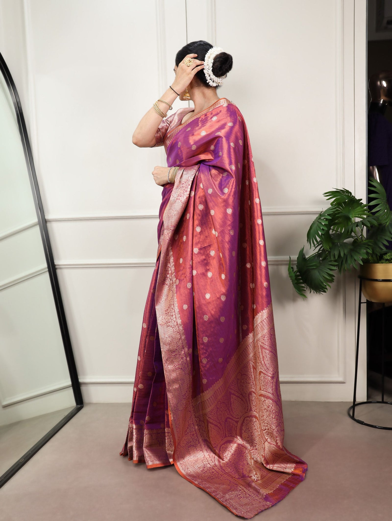 Purple Traditional Kasavu Saree ClothsVilla