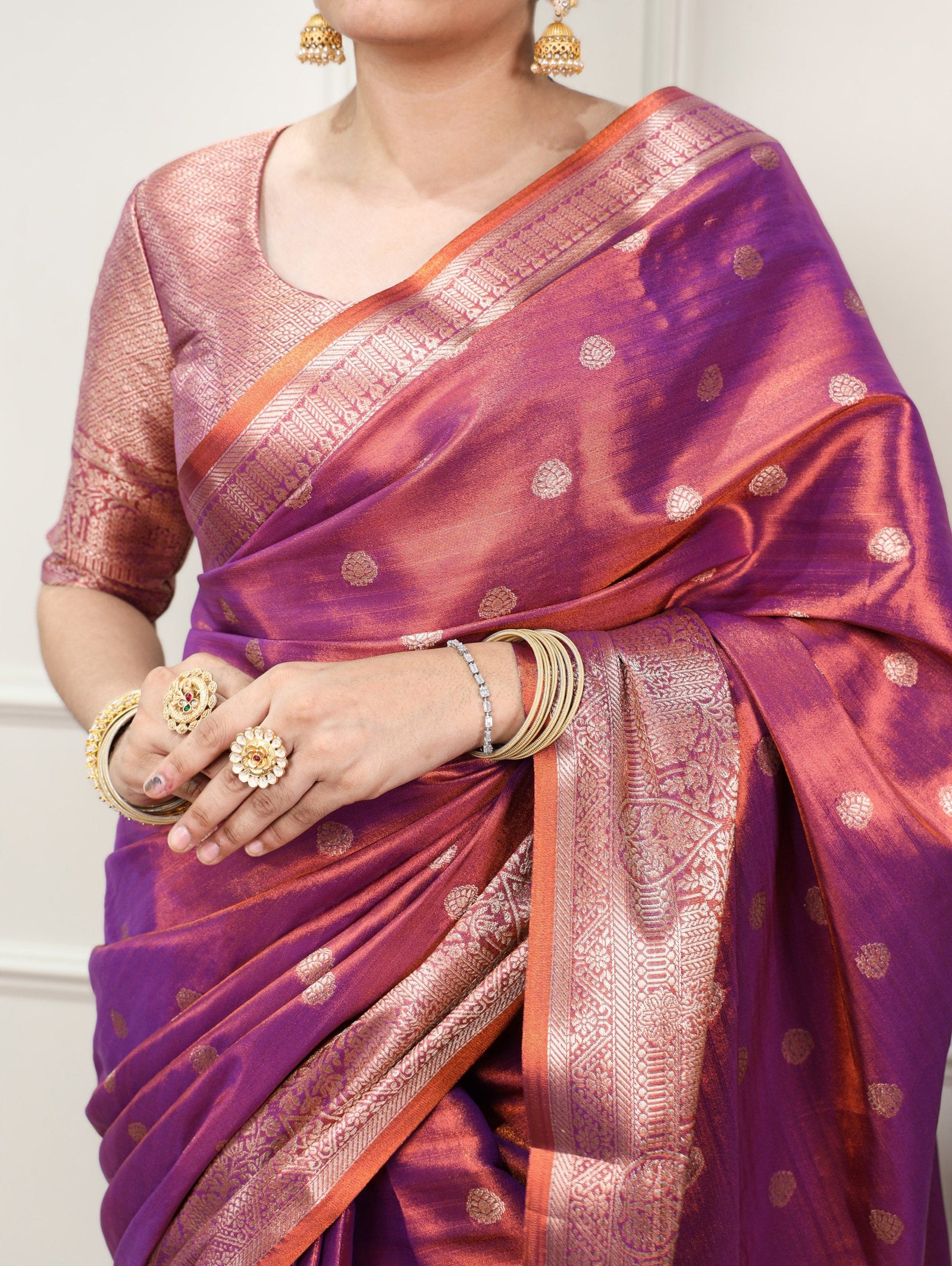 Purple Traditional Kasavu Saree ClothsVilla