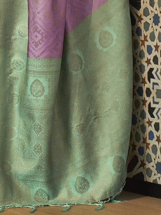 Purple Traditional Woven Kanjivaram Silk Blend Saree – Elegant & Versatile for All Occasions ClothsVilla