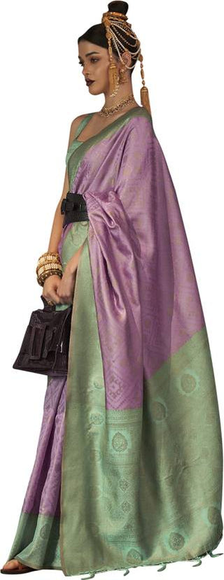 Purple Traditional Woven Kanjivaram Silk Blend Saree – Elegant & Versatile for All Occasions ClothsVilla