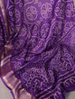 Load image into Gallery viewer, Purple Tussar Silk Printed Saree with Viscose Border – A Dreamy Blend of Tradition and Style