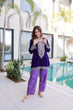 Load image into Gallery viewer, Purple Velvet Top Pant Set &amp; Matching Batwa