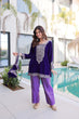 Load image into Gallery viewer, Purple Velvet Top Pant Set &amp; Matching Batwa