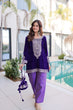 Load image into Gallery viewer, Purple Velvet Top Pant Set &amp; Matching Batwa