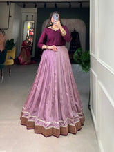 Load image into Gallery viewer, Purple Vichitra Silk Lehenga Co-ord Set with Shirt ClothsVilla