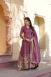 Load image into Gallery viewer, Luxurious Purple Viscose Cosmos Gown with Embroidered Dupatta Set ClothsVilla