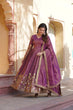 Load image into Gallery viewer, Luxurious Purple Viscose Cosmos Gown with Embroidered Dupatta Set ClothsVilla