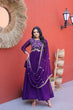 Load image into Gallery viewer, Purple Wedding Wear Embroidered Gown ClothsVilla