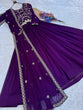 Load image into Gallery viewer, Purple Wedding Wear Embroidered Gown ClothsVilla