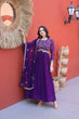 Load image into Gallery viewer, Purple Wedding Wear Embroidered Gown ClothsVilla