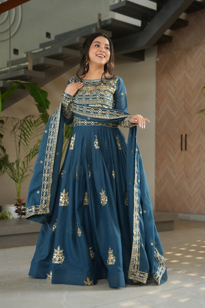 Rama Chinnon Sequins & Beads Embroidered Gown with Dupatta ClothsVilla