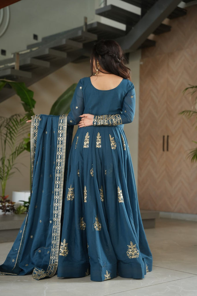 Rama Chinnon Sequins & Beads Embroidered Gown with Dupatta ClothsVilla