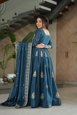 Rama Chinnon Sequins & Beads Embroidered Gown with Dupatta ClothsVilla