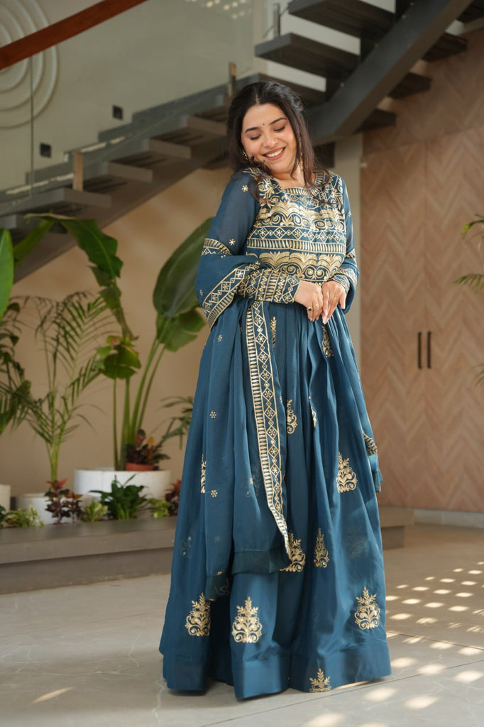 Rama Chinnon Sequins & Beads Embroidered Gown with Dupatta ClothsVilla