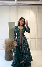 Load image into Gallery viewer, Rama Clour Elegant Party Wear Fancy Gown, Dupatta &amp; Plazzo Set – Embroidered  Ensemble Clothsvilla