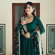 Load image into Gallery viewer, Rama Colour Elegant Party Wear Gown, Dupatta &amp; Bottom Set – Sophisticated Style Clothsvilla