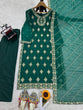Load image into Gallery viewer, Bottle Green Elegant Threadwork Georgette Ensemble ClothsVilla
