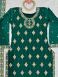 Load image into Gallery viewer, Bottle Green Elegant Threadwork Georgette Ensemble ClothsVilla