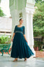 Rama Designer Faux Blooming Embroidered Gown with Bead Work ClothsVilla