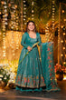 Load image into Gallery viewer, Rama Designer Soft Crunchy Silk Embroidered Gown Set with Sequins Work &amp; Matching Dupatta – Fully Stitched Party &amp; Festive Wear ClothsVilla