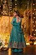 Load image into Gallery viewer, Rama Designer Soft Crunchy Silk Embroidered Gown Set with Sequins Work &amp; Matching Dupatta – Fully Stitched Party &amp; Festive Wear ClothsVilla