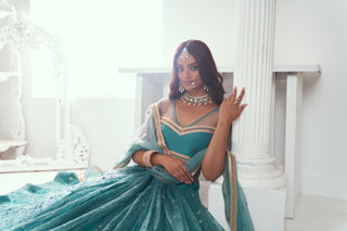 Rama Elegant Butterfly Net Lehenga Set with Intricate Embroidery