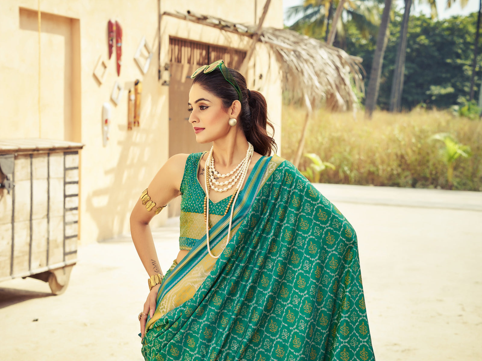 Rama Elegant Cotton Blend Saree Daily Wear ClothsVilla