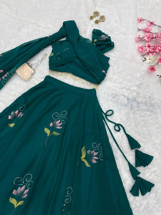 Rama Elegant Floral Draped Lehenga Set ClothsVilla