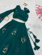 Load image into Gallery viewer, Rama Elegant Floral Draped Lehenga Set ClothsVilla