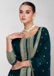 Load image into Gallery viewer, Rama Embroidered Georgette Kurta Palazzo Set with Embroidered Dupatta – Premium Stitched Outfit ClothsVilla