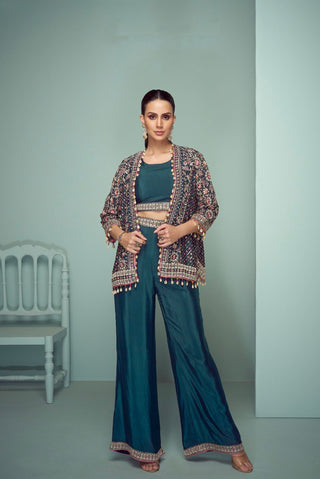Rama Embroidered Kurta Palazzo Set ClothsVilla