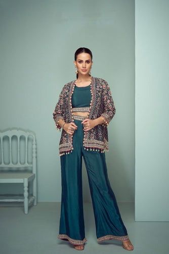 Rama Embroidered Kurta Palazzo Set ClothsVilla