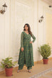 Load image into Gallery viewer, Rama Green Faux Georgette Foil Print Readymade Top with Pant Set ClothsVilla