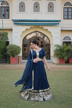 Load image into Gallery viewer, Rama Green Faux Georgette Sequined Lehenga Choli Set ClothsVilla
