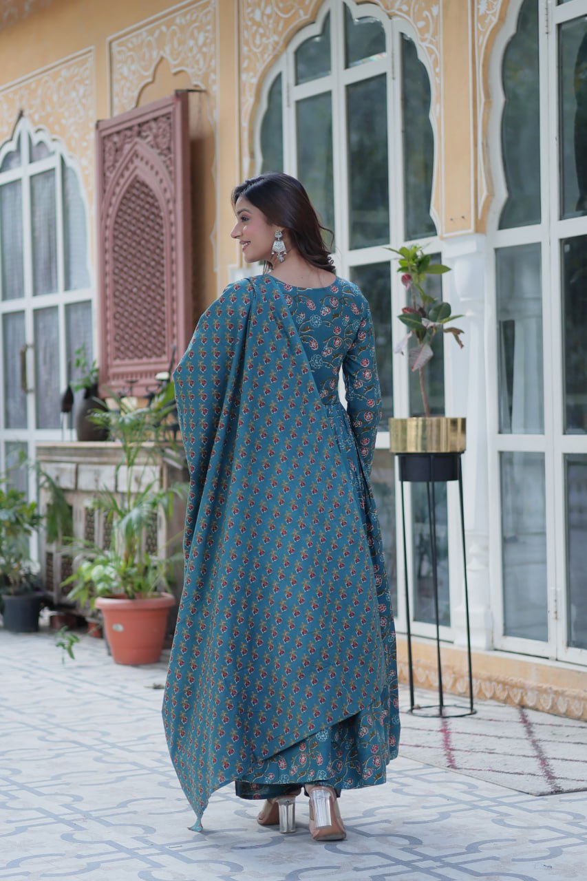 Rama Pure Cotton 3-Piece Ethnic Suit Set ClothsVilla