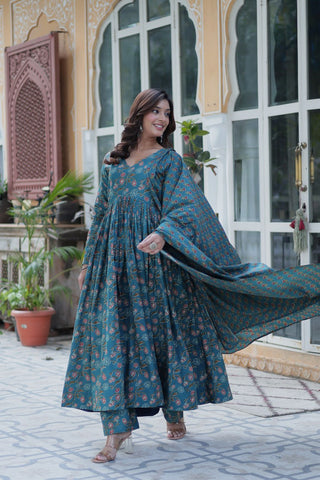 Rama Pure Cotton 3-Piece Ethnic Suit Set ClothsVilla