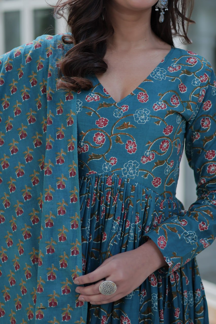 Rama Pure Cotton 3-Piece Ethnic Suit Set ClothsVilla