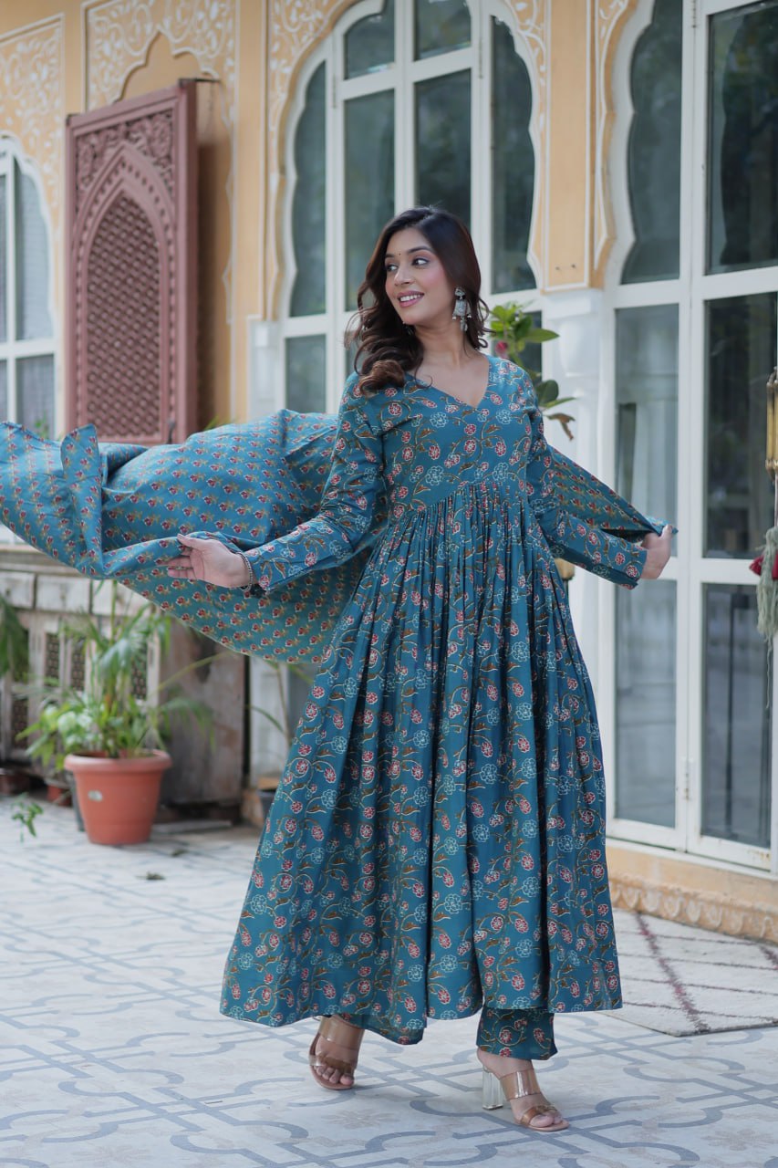 Rama Pure Cotton 3-Piece Ethnic Suit Set ClothsVilla