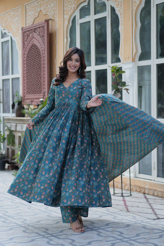 Rama Pure Cotton 3-Piece Ethnic Suit Set ClothsVilla