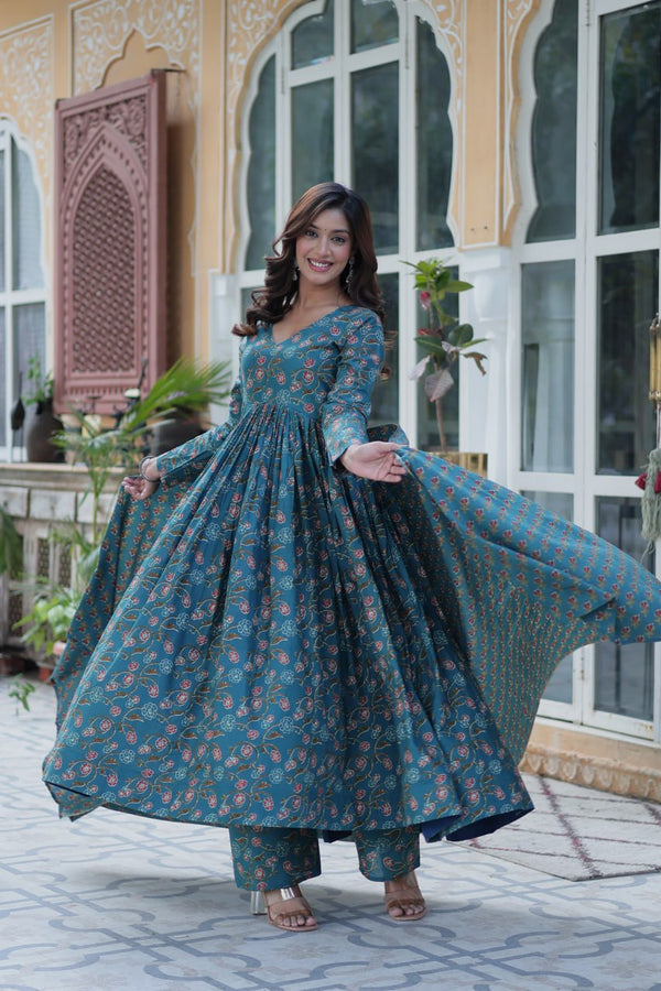 Rama Pure Cotton 3-Piece Ethnic Suit Set ClothsVilla