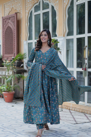 Rama Pure Cotton 3-Piece Ethnic Suit Set ClothsVilla