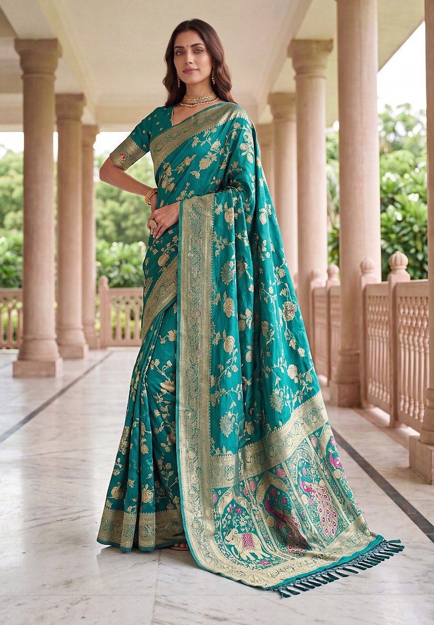 Rama Pure Nylon Satin Saree ClothsVilla
