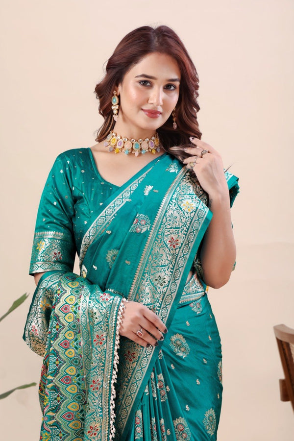 Rama Pure Nylon Satin Saree
