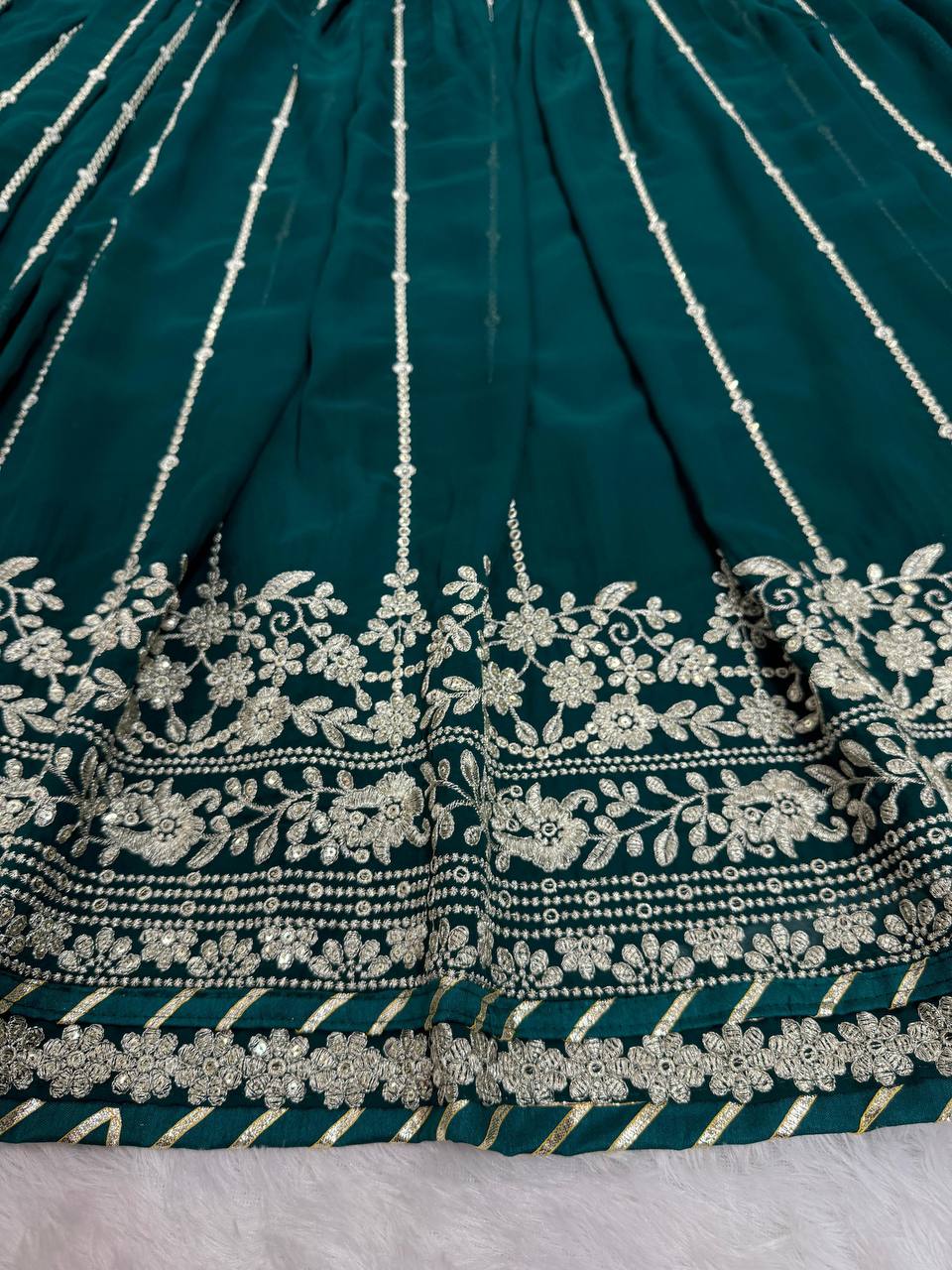 Rama Stunning Faux Georgette Embroidered Lehenga Set ClothsVilla